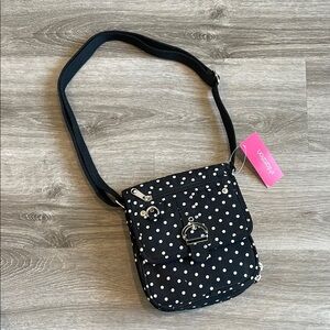 NEW Xhilaration black/white polkadot print crossbody bag